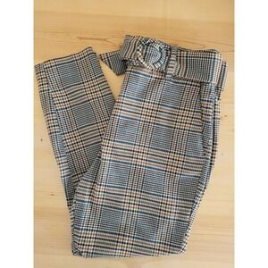 Academia Classic Carolina Belle Montreal Pant Size 10 Teal Stripe Plaid W/ Belt